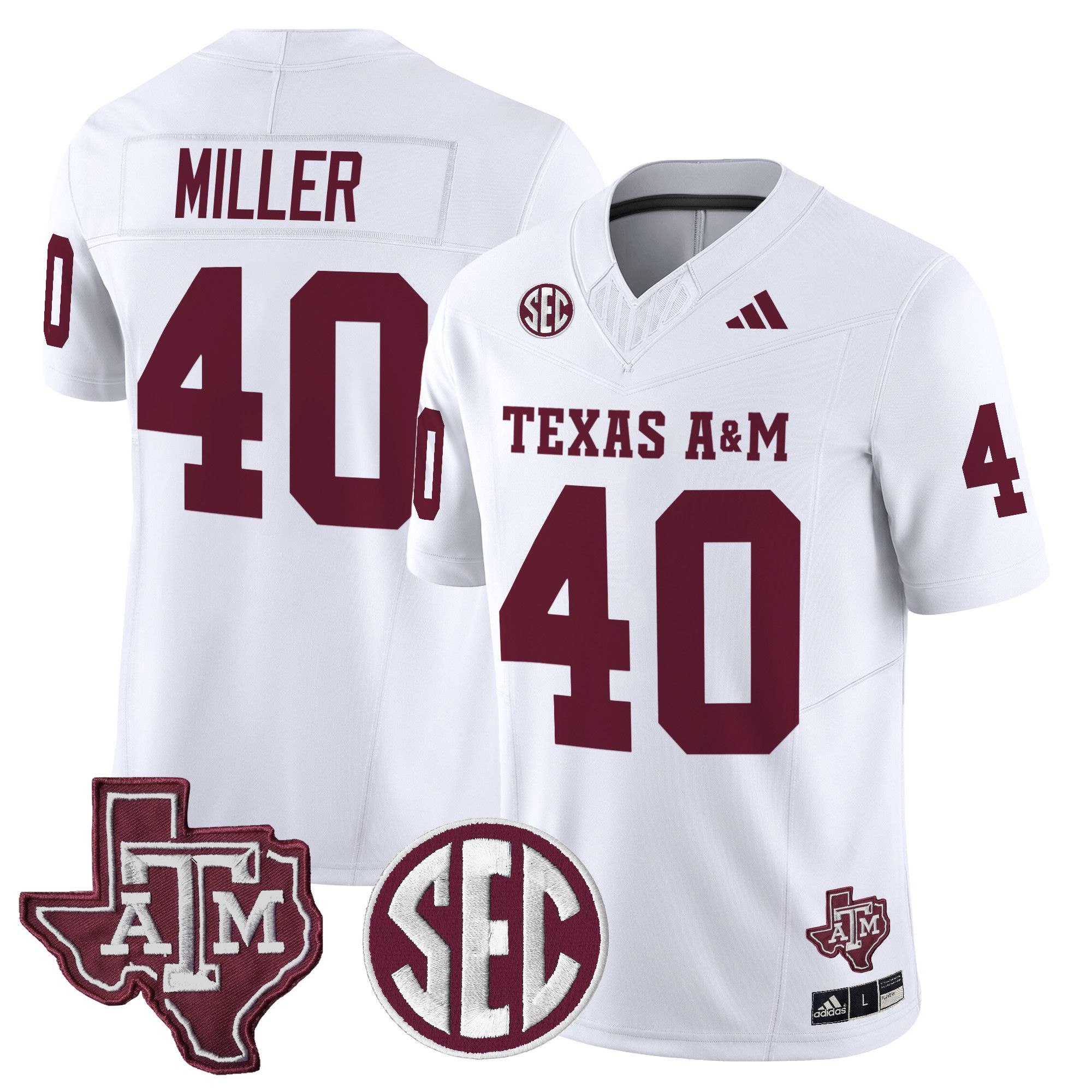 Men Texas A&M Aggies #40 Miller White 2024 Vapor Limited NCAA Jersey